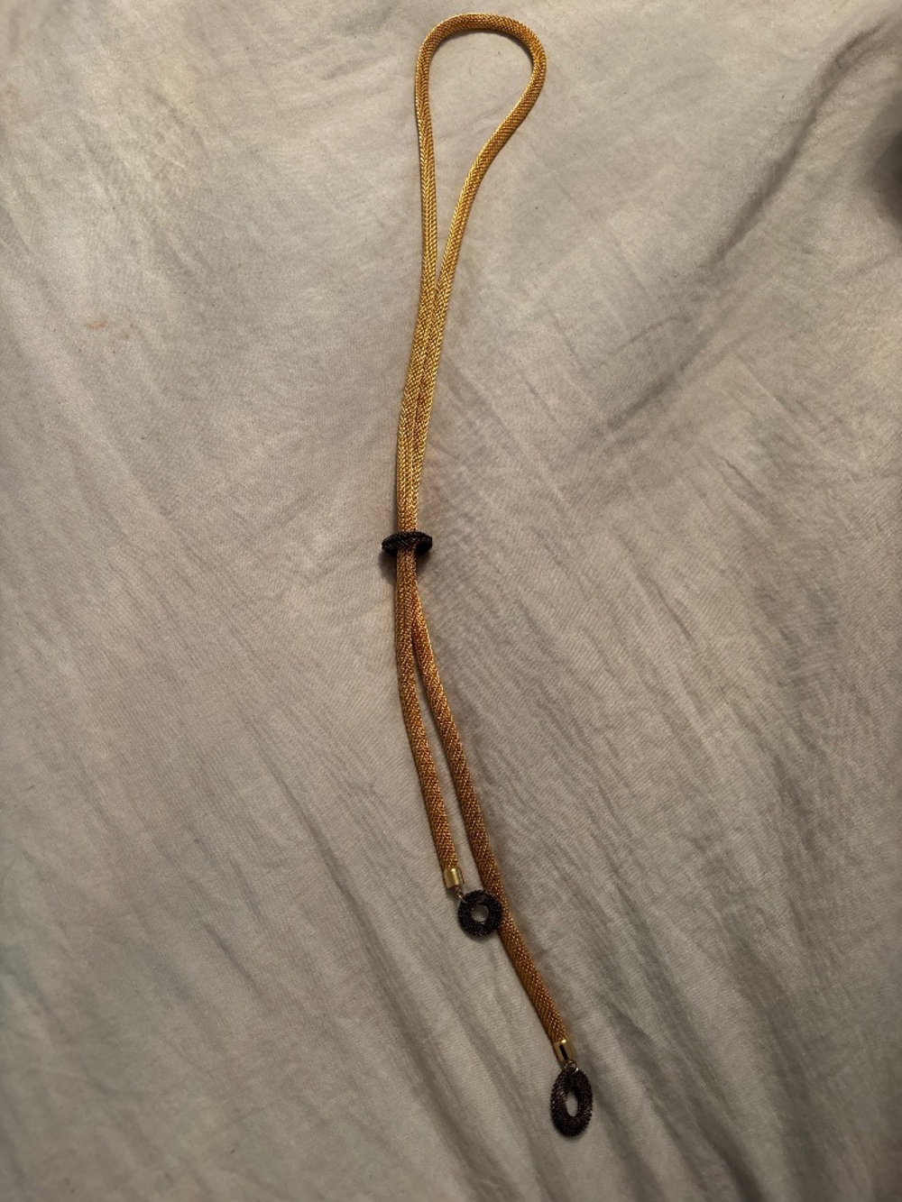 Vintage lariat adjustable mesh  necklace